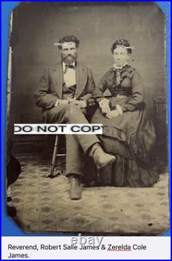 Jesse James Pa, Reverend, Robert Salle James & Zerelda Cole James Tintype Photo Jesse James Pa, Reverend, Robert Salle James & Zerelda Cole James Tintype Photo