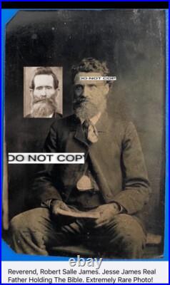 Jesse James Real Father, Reverend Robert Salle James Tintype Photo. SUPER RARE