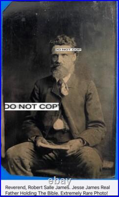 Jesse James Real Father, Reverend Robert Salle James Tintype Photo. SUPER RARE