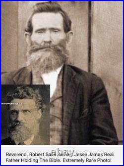Jesse James Real Father, Reverend Robert Salle James Tintype Photo. SUPER RARE