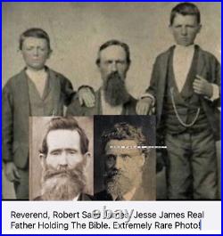 Jesse James Real Father, Reverend Robert Salle James Tintype Photo. SUPER RARE