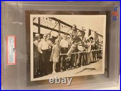 Jesse Owens Boarding Manhatten to 1936 Olympics Germany Type 1 PSA Press Photo