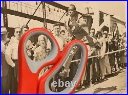 Jesse Owens Boarding Manhatten to 1936 Olympics Germany Type 1 PSA Press Photo