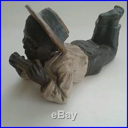 Johann Maresch Austrian blackamoor statue Child eating Corn cob vintage VGC
