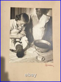 John Geraci 1951 Signed African American Mother And Child Photograph 13x10