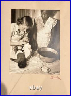 John Geraci 1951 Signed African American Mother And Child Photograph 13x10