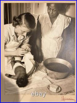 John Geraci 1951 Signed African American Mother And Child Photograph 13x10