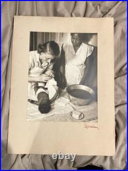 John Geraci 1951 Signed African American Mother And Child Photograph 13x10