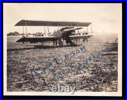 KATHERINE STINSON WOMAN BIPLANE PILOT at CAR ASCOT SPEEDWAY 1917 VINTAGE PHOTO