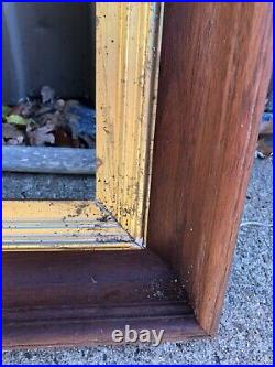 LARGE vintage black walnut & gold liner picture frame 33/26 26/19.5 art