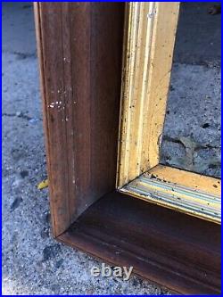 LARGE vintage black walnut & gold liner picture frame 33/26 26/19.5 art