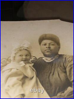 LATE 1800S AFRICAN AMERICAN Nanny & WHITE CHILD Rare Original Photo