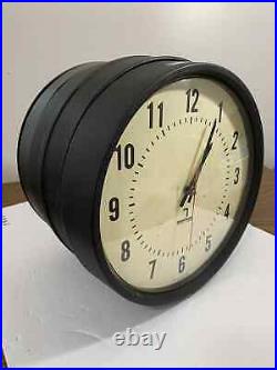 LATHAM/American 12 Inch School Wall Clock Double Sided With Wall Bracket WORKS