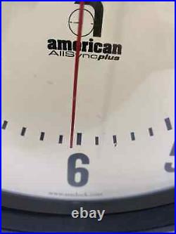 LATHAM/American 12 Inch School Wall Clock Double Sided With Wall Bracket WORKS