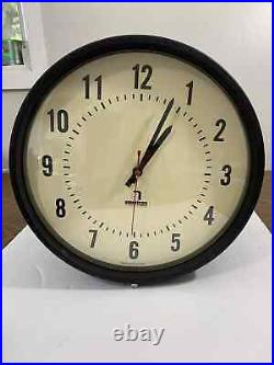 LATHAM/American 12 Inch School Wall Clock Double Sided With Wall Bracket WORKS