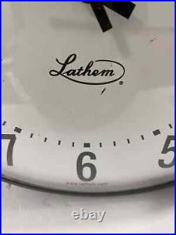 LATHAM/American 12 Inch School Wall Clock Double Sided With Wall Bracket WORKS