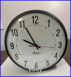 LATHAM/American 12 Inch School Wall Clock Double Sided With Wall Bracket WORKS