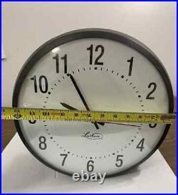 LATHAM/American 12 Inch School Wall Clock Double Sided With Wall Bracket WORKS