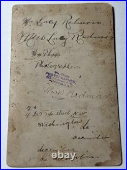 LUCY REDMAN Washington D. C. ID antique Cabinet Photo African American Black