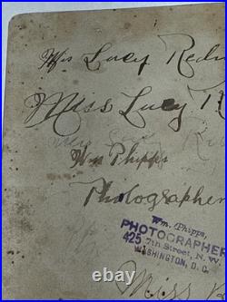 LUCY REDMAN Washington D. C. ID antique Cabinet Photo African American Black