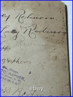 LUCY REDMAN Washington D. C. ID antique Cabinet Photo African American Black