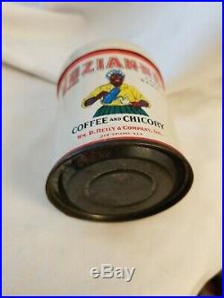 LUZIANNE Coffee and Chicory Sample TIN with Lid Black Americana Graphics