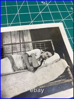 Ladies Portrait Lounging snap shot Early 1900's Antique Photo 3 by 4 in