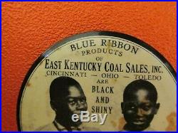 Large Antique East Kentucky Coal Sales Black Americana Celluloid Pocket Mirror