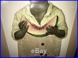 Large Black African American Die Cut Boy Eating Watermelon 20 German 1890's