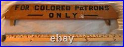 Large FOR COLORED PATRONS ONLY Bus Sign from the Jim Crow Segregation Era