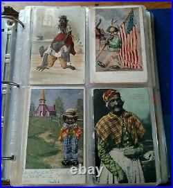 Large Vintage Black Americana Postcards Collection / Huge Lot In Album