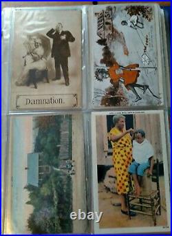 Large Vintage Black Americana Postcards Collection / Huge Lot In Album