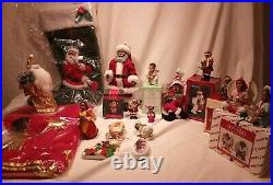 Large lot of African American Christmas Items Santa Claus Ornaments