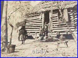 Late 1800's Black Family Americana Original Photo SLAVE CABIN HOUSE FLORIDA StA