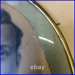 Late 19th, Early 20th Photo/Print African American Man / Bubble Convex Glass