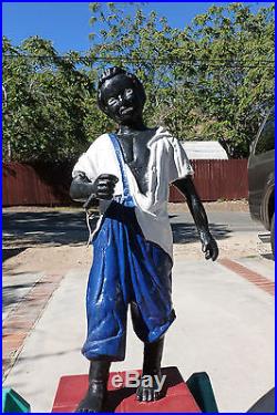 Lawn Jockey Groom Hitching Post Statue Black Americana 43 Tall-Cast Iron