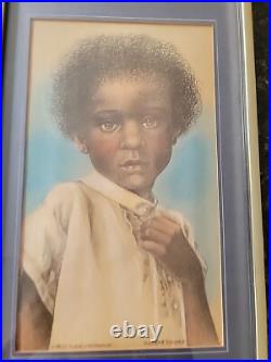 Lithograph signed numbered framed prints Black Innocense Little Boy Rare Gift