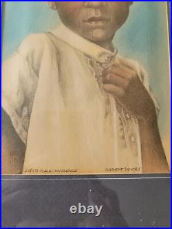 Lithograph signed numbered framed prints Black Innocense Little Boy Rare Gift