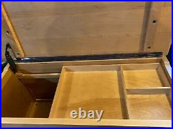 Longaberger Woven Panel Storage Chest with sliding shelf