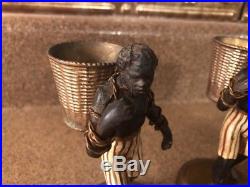 Lot Of 2 Black Americana Petites Choses Blackamoor cast iron statue figure 4