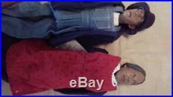 Lot Of 2 Daddy's Long Legs farmer and wife African American Dolls