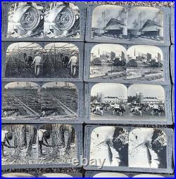 Lot Of 21 Keystone View Company Stereoview Cards of Train American Industry Farm