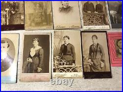 Lot Of 34 Antique CDV & Cabinet Card Photos One Family Estate Canton Ohio