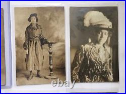 Lot of 17 Antique African American Black Women History RPPC Real Photo Postcards