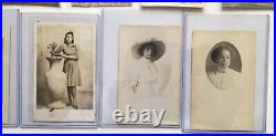 Lot of 17 Antique African American Black Women History RPPC Real Photo Postcards