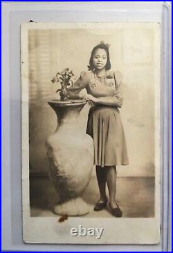 Lot of 17 Antique African American Black Women History RPPC Real Photo Postcards