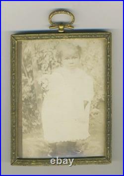 Lot of 7 Antique Brass Photo Frames with Photos of African Americans
