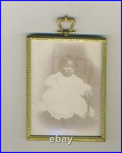 Lot of 7 Antique Brass Photo Frames with Photos of African Americans