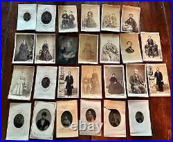 Lot of Tintypes & CDVs 1860s Tax Stamps
