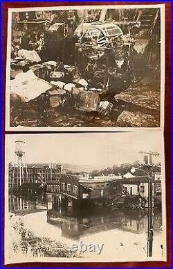 Lot of Vintage 19 Real 8x10 Photos Naugatuck CT Great Flood Disaster 19 Aug 1955